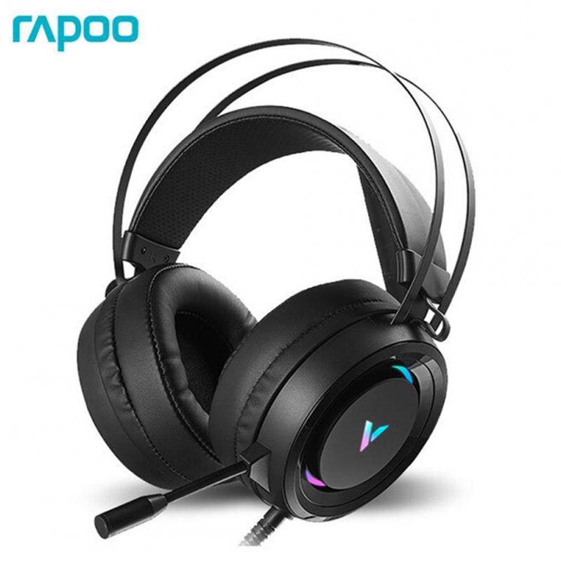 VH500 Wired Head-mounted Headset 7.1 Channel Rgb Gaming Headphone With Mic For Laptop Computer Black