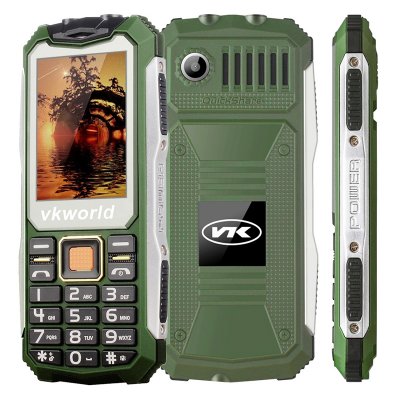 Продайте скидку VKWorld Stone V3S Прочный телефон - IP54 Водонепроницаемый + Пылезащитный, Dual SIM, Quad Band, 2200MAH Аккумулятор (зеленый)