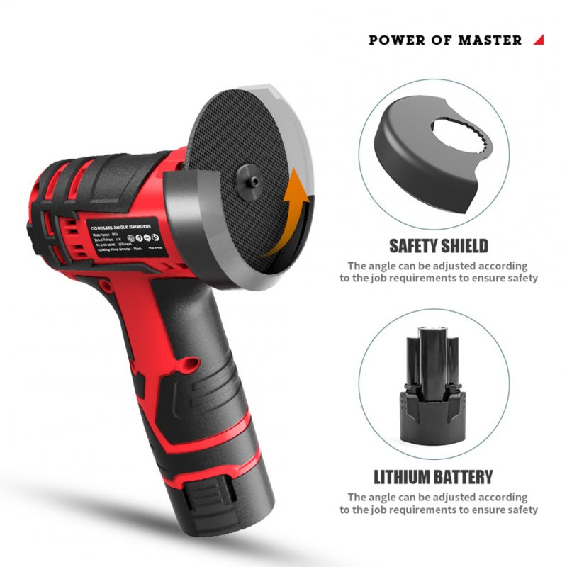 12v 3" Mini Angle Grinder Handheld Lithium Battery Large Capacity Professional Cordless Grinding Machine Electric Tools