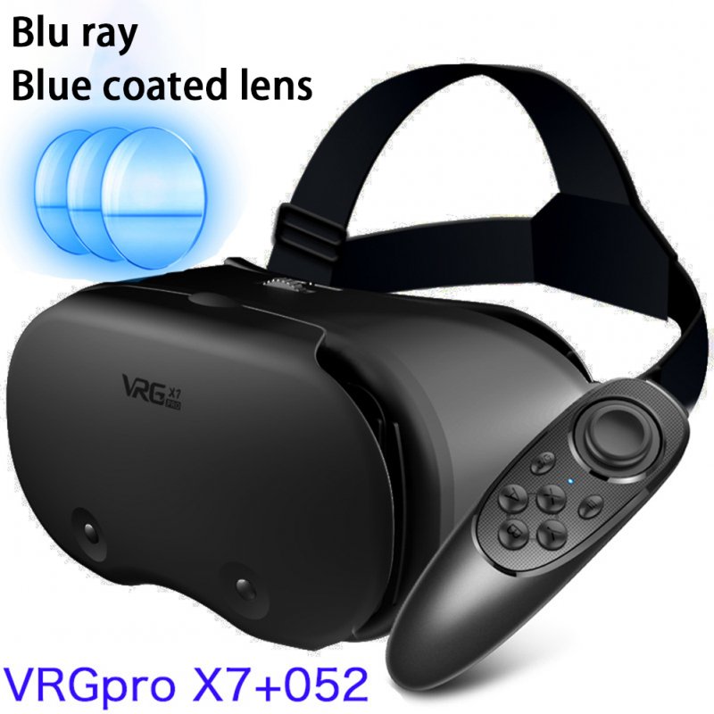 VRG Pro X7 VR  Glasses Blue Light Eye Protective Virtual Reality Helmet Compatible For 5-7 Inch Intelligent Phone Blue light +052