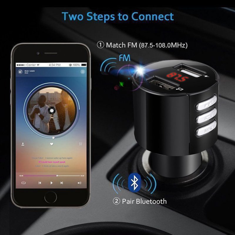 Car Mp3 Bluetooth Player Hands-free Car Fm Transmitter Music Player Car  Charger 