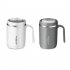 Vacuum Insulated Coffee Mug 500ml Large Capacity Anti scalding Double Wall 304 Stainless Steel Straw Cup With Lid white
