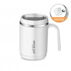 Vacuum Insulated Coffee Mug 500ml Large Capacity Anti-scalding Double Wall 304 Stainless Steel Straw Cup With Lid white