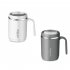 Vacuum Insulated Coffee Mug 500ml Large Capacity Anti scalding Double Wall 304 Stainless Steel Straw Cup With Lid gray