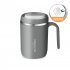 Vacuum Insulated Coffee Mug 500ml Large Capacity Anti scalding Double Wall 304 Stainless Steel Straw Cup With Lid gray