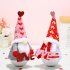 Valentines  Day  Ornaments Love Printed Knitted Hat Standing Tumbler Shape Plush Doll Shop Window Home Office Table Decoration Men