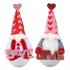 Valentines  Day  Ornaments Love Printed Knitted Hat Standing Tumbler Shape Plush Doll Shop Window Home Office Table Decoration Women
