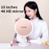 Vanity Mirror With Lights  1X 10X Magnifying Vanity Mirror  Smart Touch Control 3 Colors Dimmable Mirror 10inch Round Mirror With Stable Time Display Base  For 