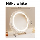 Vanity Mirror With Lights, Smart Touch Control 3 Colors Dimmable Mirror 360°Rotation 11.8 Inch Round Mirror With Stable Base, Lighted Makeup Mirror For Home Vanity cream white