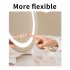 Vanity Mirror With Lights  Smart Touch Control 3 Colors Dimmable Mirror 360  Rotation 11 8 Inch Round Mirror With Stable Base  Lighted Makeup Mirror For Home Van