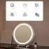 Vanity Mirror With Lights  Smart Touch Control 3 Colors Dimmable Mirror 360  Rotation 11 8 Inch Round Mirror With Stable Base  Lighted Makeup Mirror For Home Van