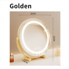 Vanity Mirror With Lights, Smart Touch Control 3 Colors Dimmable Mirror 360°Rotation 11.8 Inch Round Mirror With Stable Base, Lighted Makeup Mirror For Home Vanity champagne gold