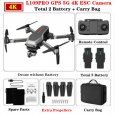 L109PRO GPS Drone 4K Quadcopter Mechanical Two-axis Anti-shake 5G WiFi FPV HD ESC Camera Brushless Helicopter 25mins Flight Time Dual battery_Carrying case