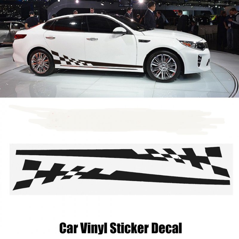 Racing Flag Vinyl Decal Car Styling Door Side Skirt Stripes Auto Body Decor Sticker 