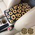 Vehicle Center Console Armrest Cover Pad Universal Fit Soft Stylish Sunflowers Pattern Comfort Center Console Armrest Cushion Armrest   2 coasters