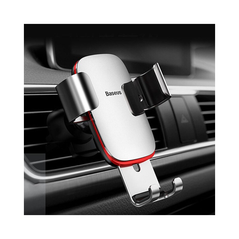 Vehicle Mount Air Outlet Phone Auto-locked Gravity Universal Phone Stand Mount Silver