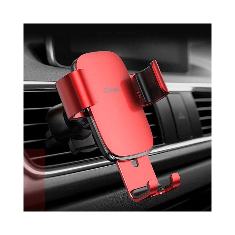 Vehicle Mount Air Outlet Phone Auto-locked Gravity Universal Phone Stand Mount red