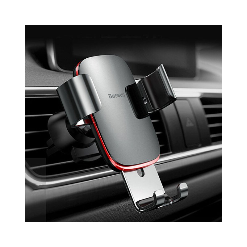 Vehicle Mount Air Outlet Phone Auto-locked Gravity Universal Phone Stand Mount Space gray