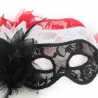 Venetian Lace Mask with Flower for Masquerades  Costume Balls  Prom  Mardi Gras  Black 