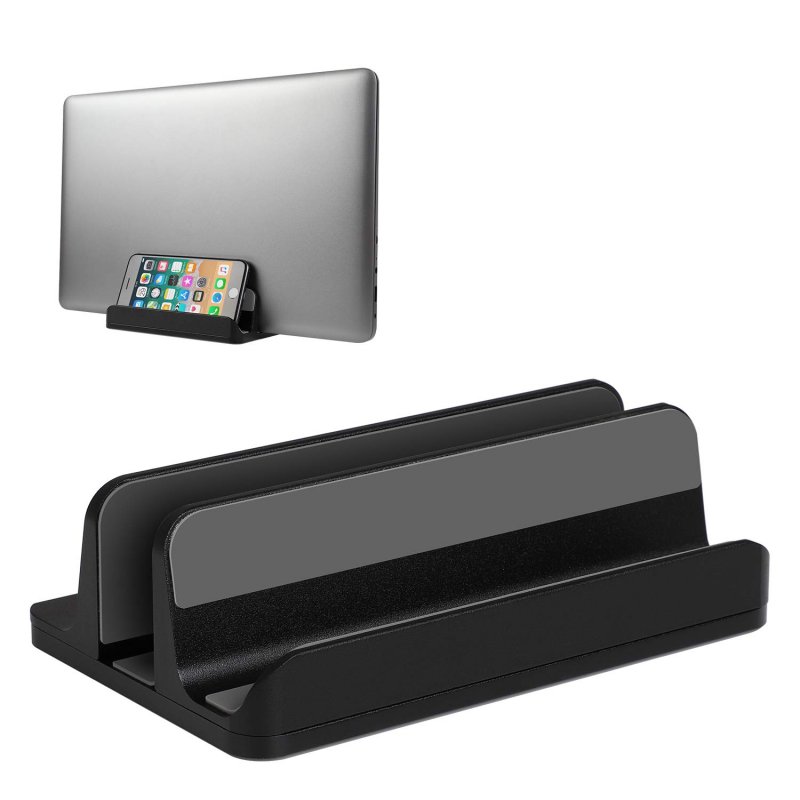 Vertical Laptop Stand Desktop Stand Adjustable Laptop Holder for MacBook Pro/Air Microsoft Surface black