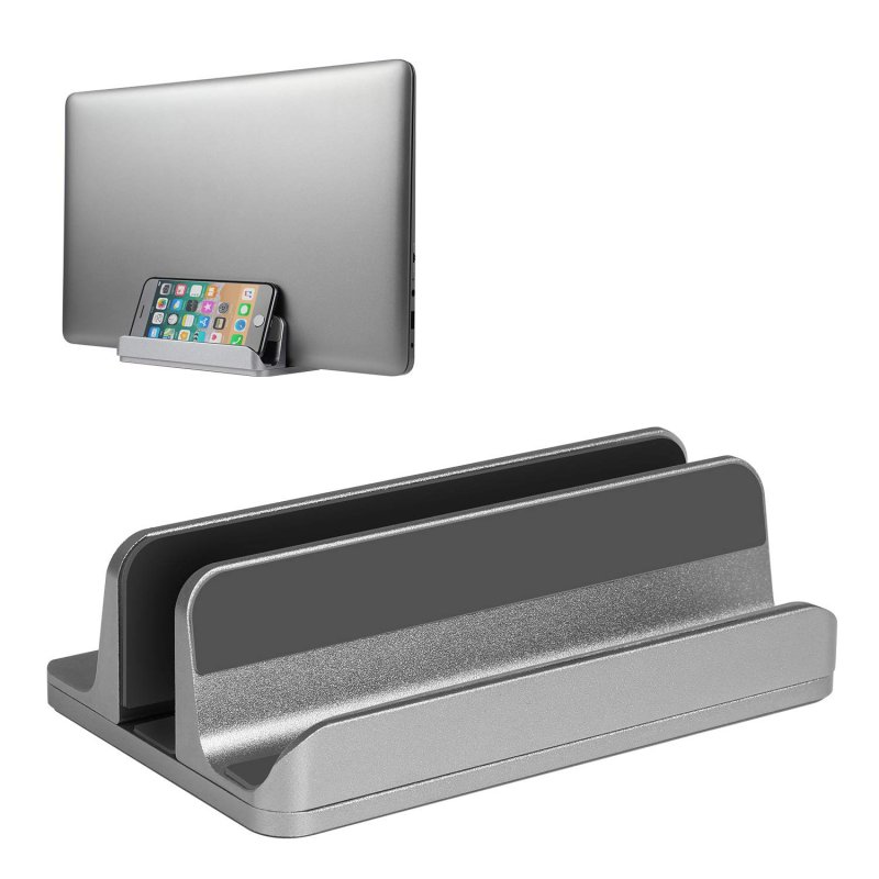 Vertical Laptop Stand Desktop Stand Adjustable Laptop Holder for MacBook Pro/Air Microsoft Surface gray