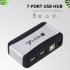 Vertical USB Hub Multi 7 Ports USB 2 0 Splitter with Power Adapter US Plug
