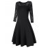 VeryAnn Women A Line Cocktail Dress Empire Lace Fit and Flare Dress Red wine S