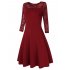 VeryAnn Women A Line Cocktail Dress Empire Lace Fit and Flare Dress Red L