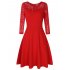 VeryAnn Women A Line Cocktail Dress Empire Lace Fit and Flare Dress   Red M