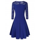 VeryAnn Women A Line Cocktail Dress Empire Lace Fit and Flare Dress Royal blue XL