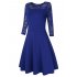 VeryAnn Women A Line Cocktail Dress Empire Lace Fit and Flare Dress Royal blue XL