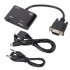 Vga To Hdmi Adapter Vga Splitter With 3 5mm Audio Converter For Pc Projector Hdtv Multi port Vga black