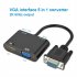 Vga To Hdmi Adapter Vga Splitter With 3 5mm Audio Converter For Pc Projector Hdtv Multi port Vga black