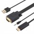 Vga to Displayport Cable Video Adapter Line Support 1080P Full Hd Vga to Dp Digital Signal Converter 1 8m Black
