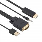 Vga to Displayport Cable Video Adapter Line Support 1080P Full Hd Vga to Dp Digital Signal Converter 1 8m Black