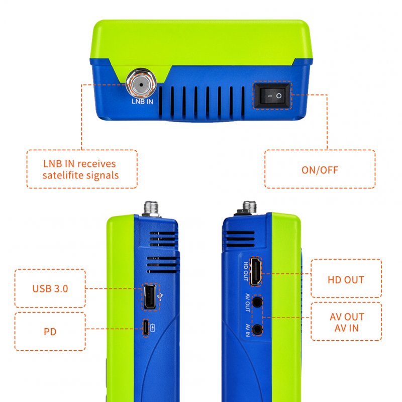 Freesat 1080p HD V8 Finder2 Meter Dvb-s/s2 Digital Satellite Finder Type-c Rechargeable Signal Receiver