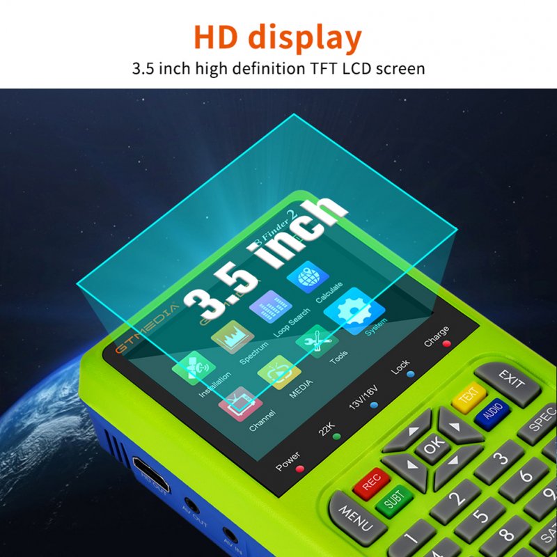 Freesat 1080p HD V8 Finder2 Meter Dvb-s/s2 Digital Satellite Finder Type-c Rechargeable Signal Receiver