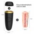 Vibrating Male Masturbator Cup Detachable Pocket Pussy for Men Treediride Realistic Textured Vagina Stroker black