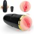 Vibrating Male Masturbator Cup Detachable Pocket Pussy for Men Treediride Realistic Textured Vagina Stroker black