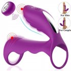 Vibrating Penis Ring Vibrator Cock Ring Silicone Sex Toy Remote Control Silicone Dual Penis Ring