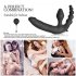 Vibrating Strapless Bullet Silicone Strap on Sex Dildo Anal Plug Toy for Women black