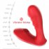 Vibrator G Spot Double Head Vibrator Clitoral Nipple Vibrator with 10 Frequency Double Motor Vibration Red