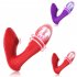 Vibrator G Spot Double Head Vibrator Clitoral Nipple Vibrator with 10 Frequency Double Motor Vibration Red