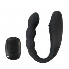 Vibrator U-shape Double Head Clitoral Massager Nipple Vibrator Pleasure Stimulator Sex Toy With Remote Control For Adult black