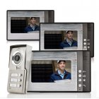 Video Door Phone with 3 screens for up to 3 separate households  this intercom offers video images with perfect night vision and wireless door opening