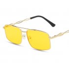 Vintage Beach Sunglasses For Women Fashion Elegant Square Frame Glasses For Cycling Driving gold   yellow