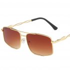 Vintage Beach Sunglasses For Women Fashion Elegant Square Frame Glasses For Cycling Driving Gold + brown