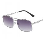 Vintage Beach Sunglasses For Women Fashion Elegant Square Frame Glasses For Cycling Driving Silver + gray