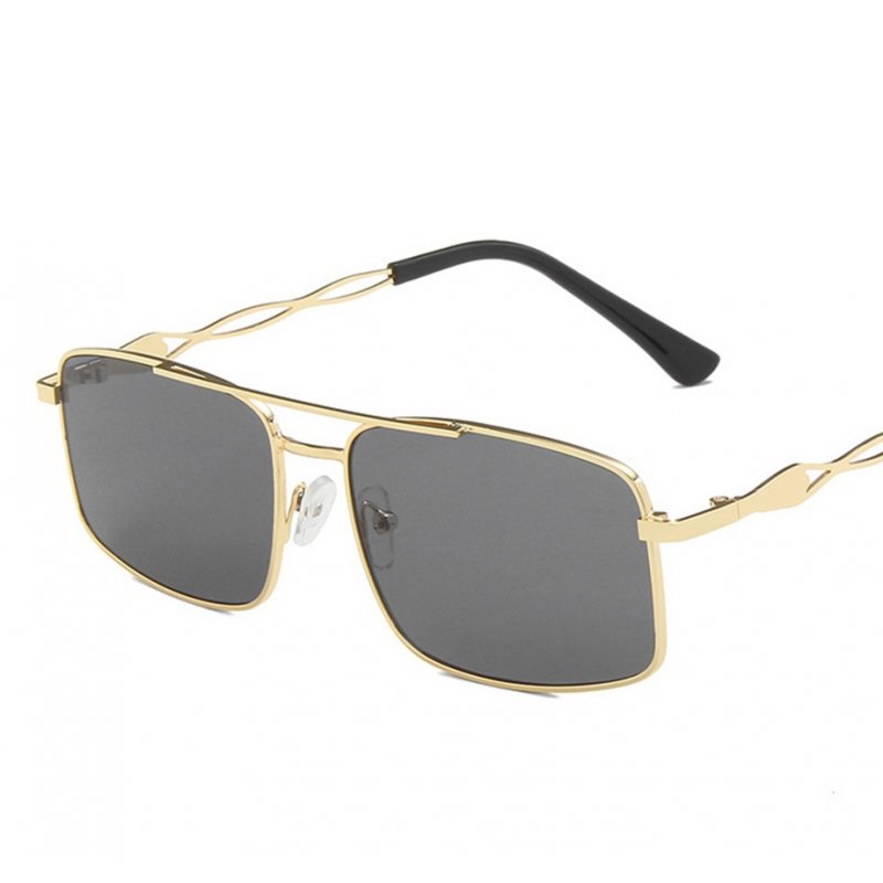 Vintage Beach Sunglasses For Women Fashion Elegant Square Frame Glasses For Cycling Driving Gold + gray