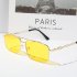 Vintage Beach Sunglasses For Women Fashion Elegant Square Frame Glasses For Cycling Driving gold   yellow